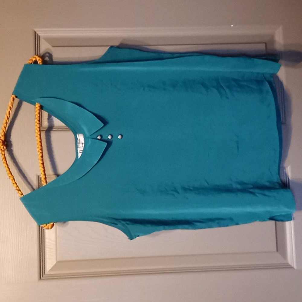 Blue vintage Tank Blouse with buttons